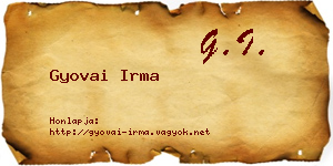 Gyovai Irma névjegykártya
